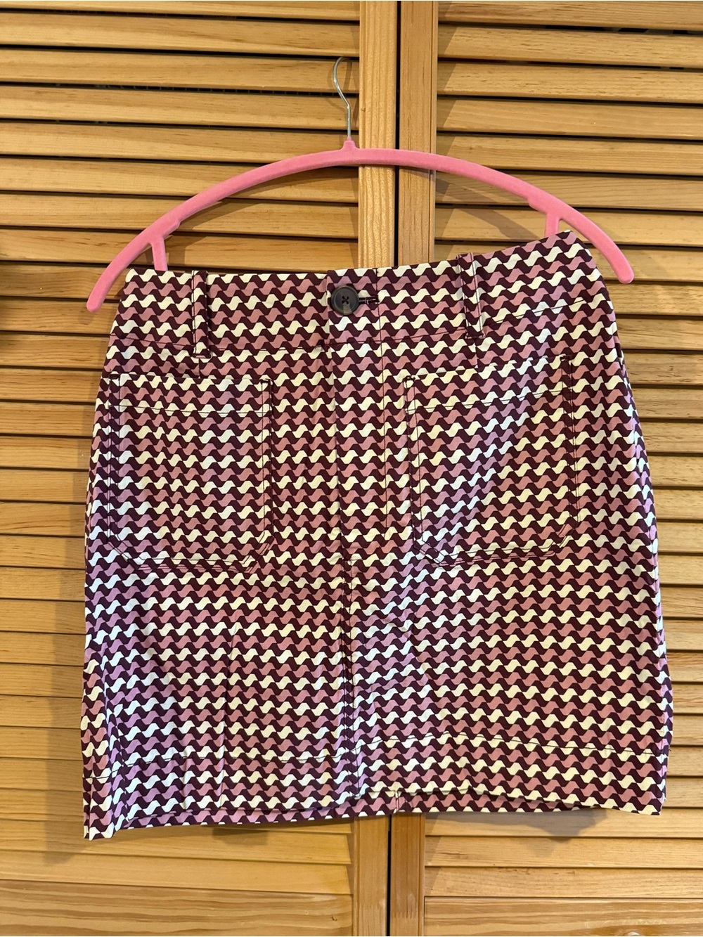Maeve Patterned Burgundy Mini Skirt